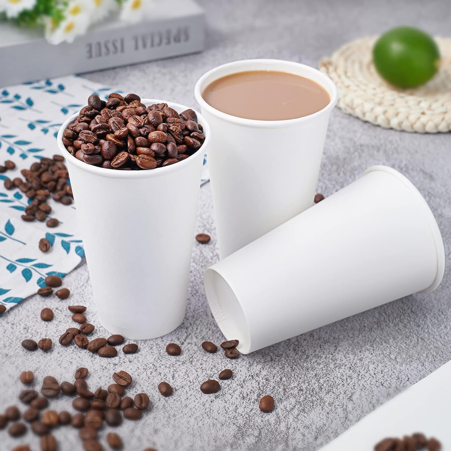 White Paper Cup 16 OZ 90mm 1000 PCS (Case)
