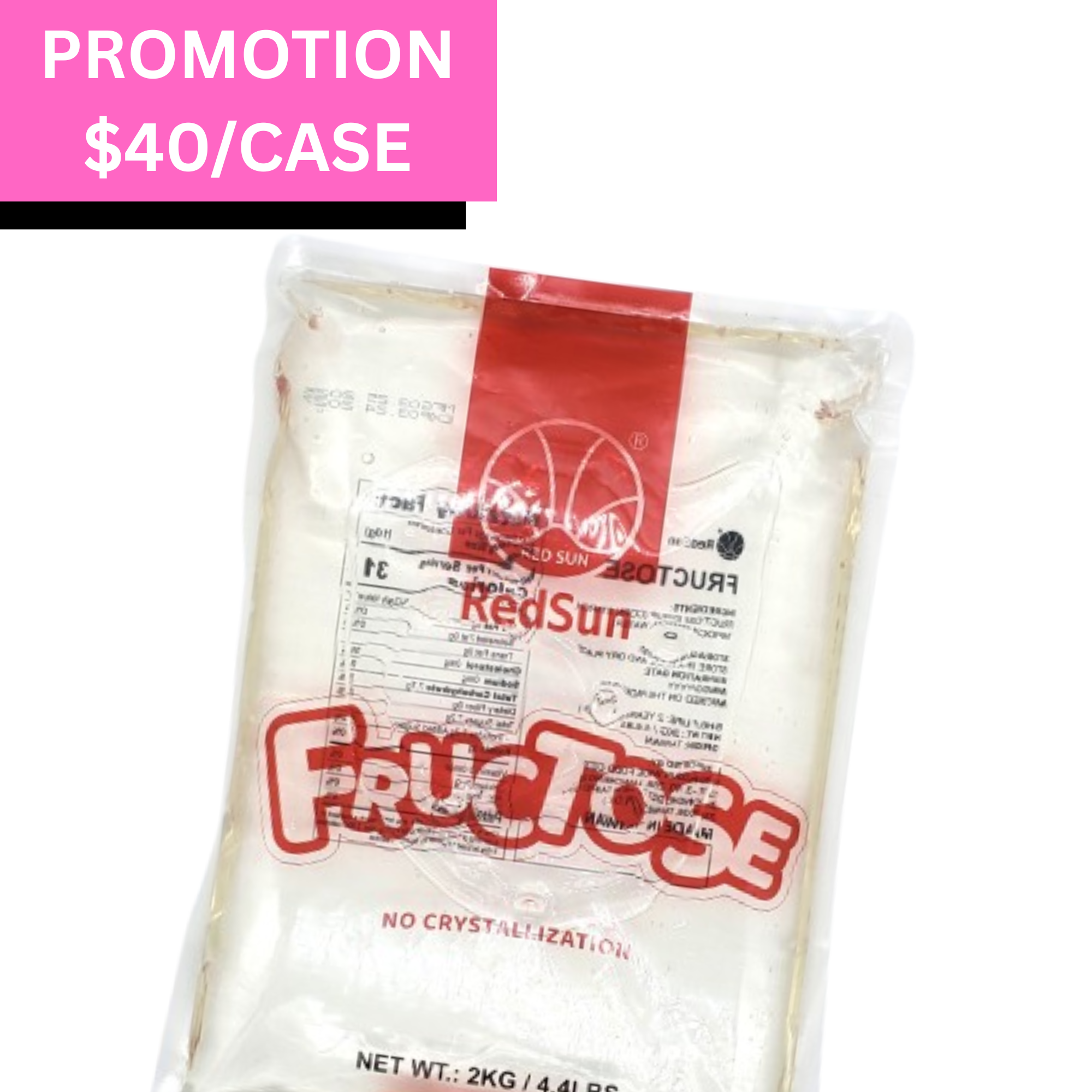 Fructose Bag 2 KG (4.4 LBS) x 10 Bags (Case)