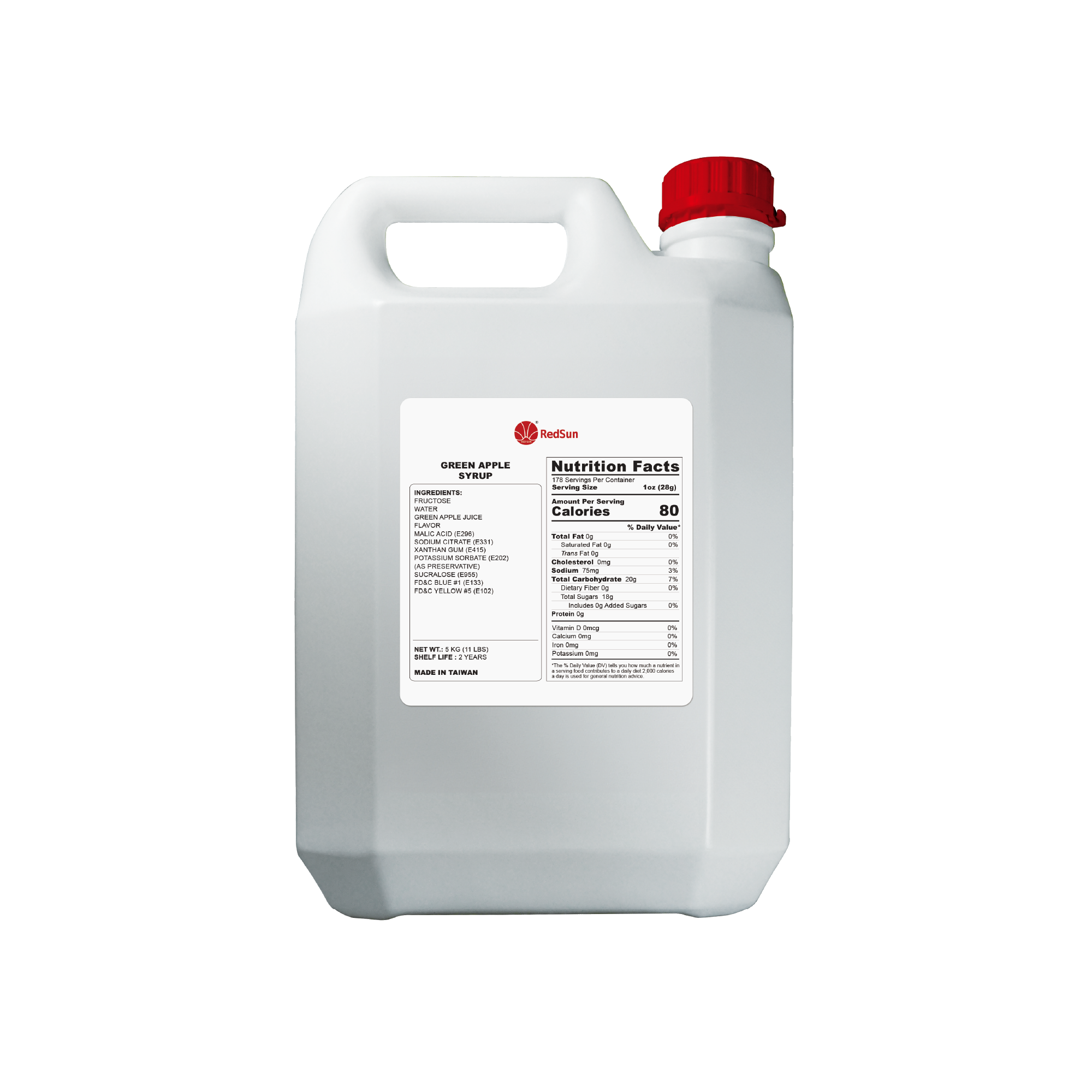 Green Apple Syrup 5KG (11LBS) (Bottle)