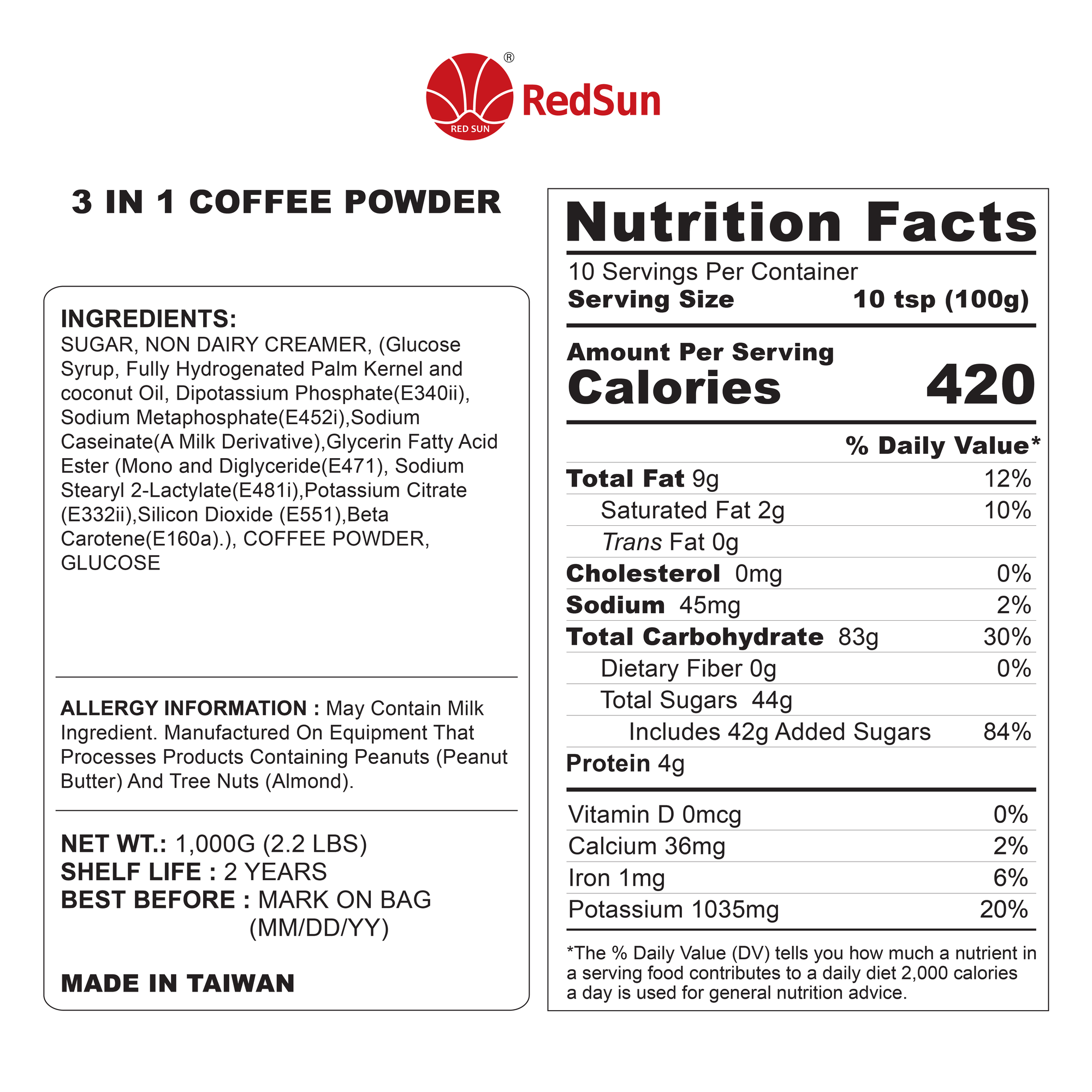 3 in 1 Cafe Powder 2.2LBS (Bag)