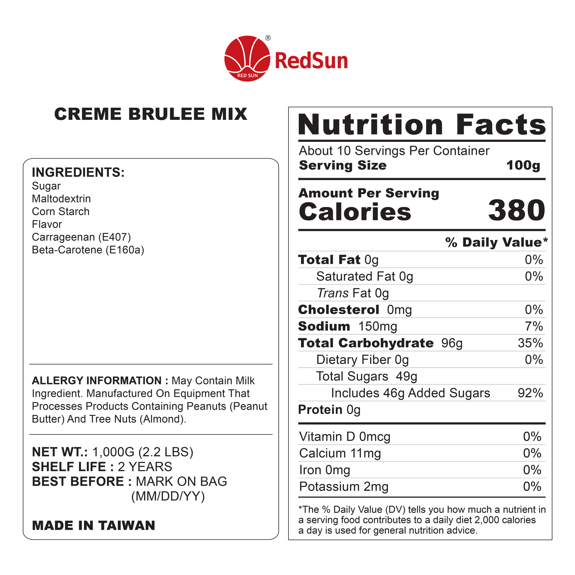 Brulee Powder 2.2LBS (Bag)