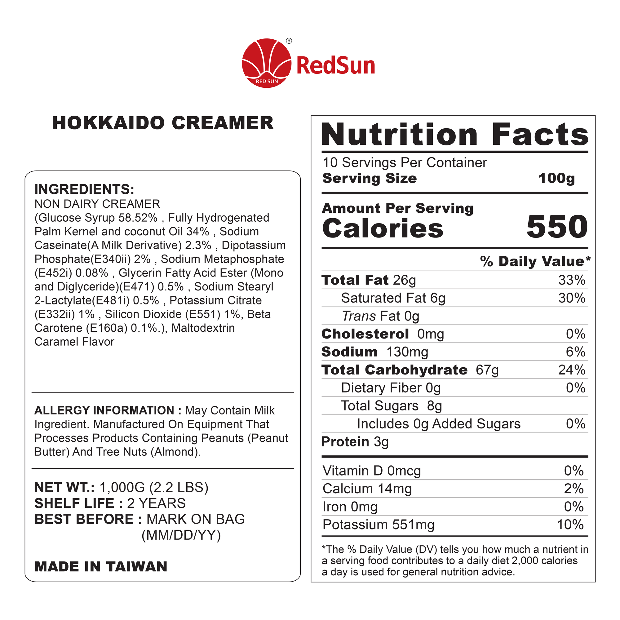 Hokkaido Creamer Powder 2.2LBS (Bag)