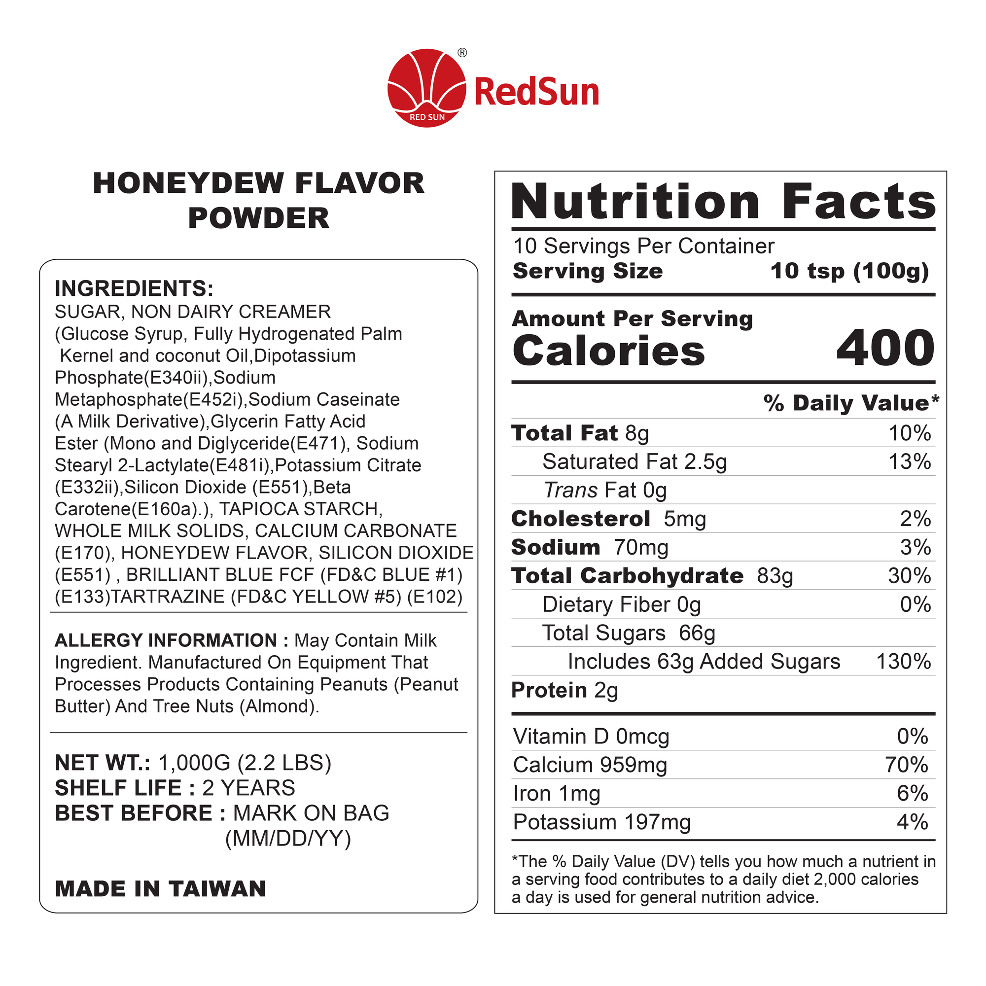 Honeydew Powder 2.2LBS (Bag)