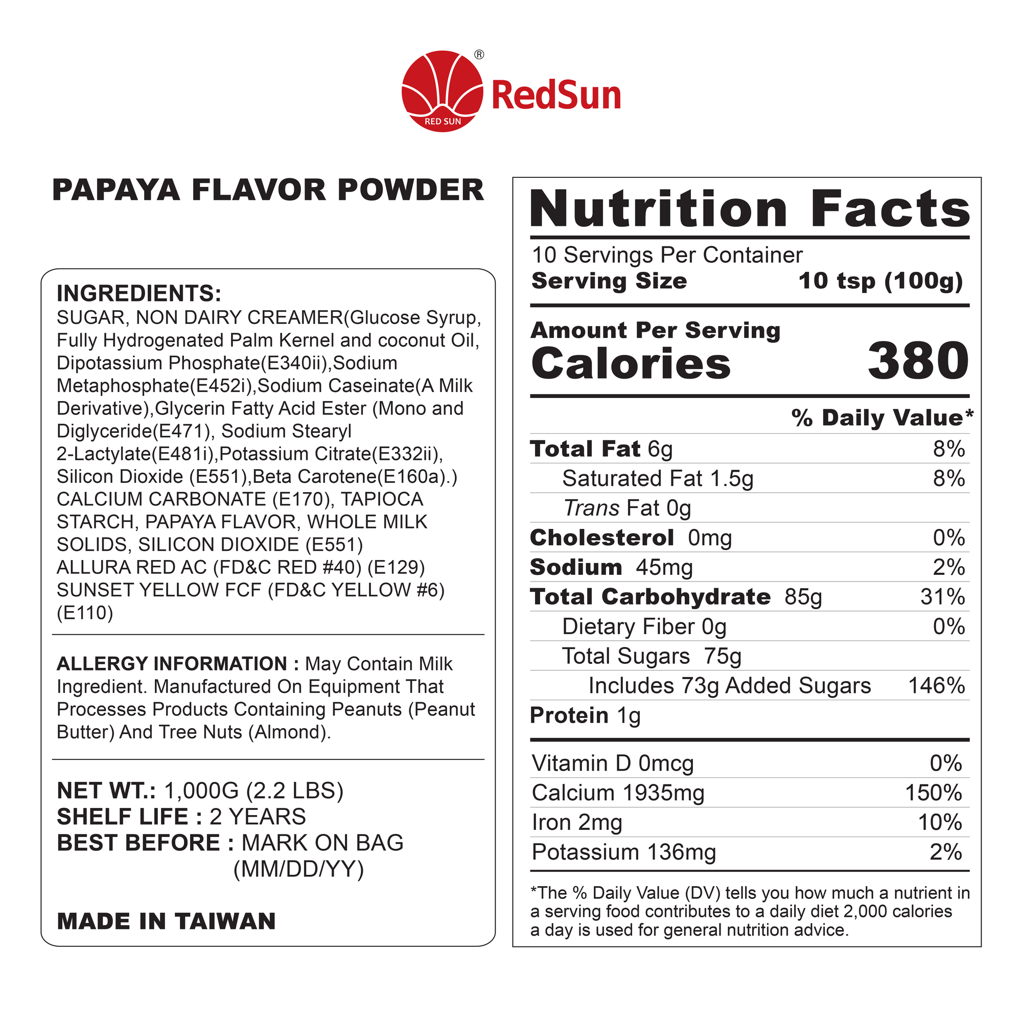 Papaya Powder 2.2LBS (Bag)