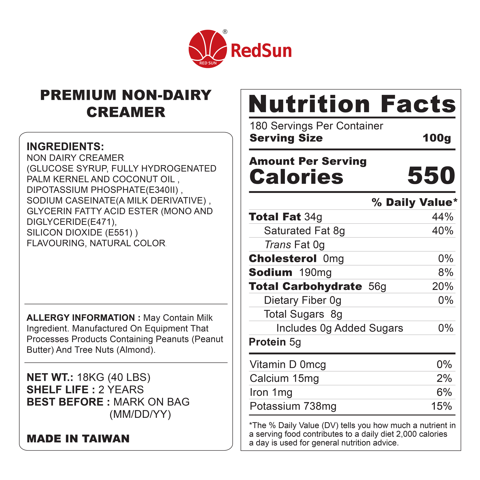 801 Premium Non Diary Creamer 40LBS (Extra Creamy) (Bag)