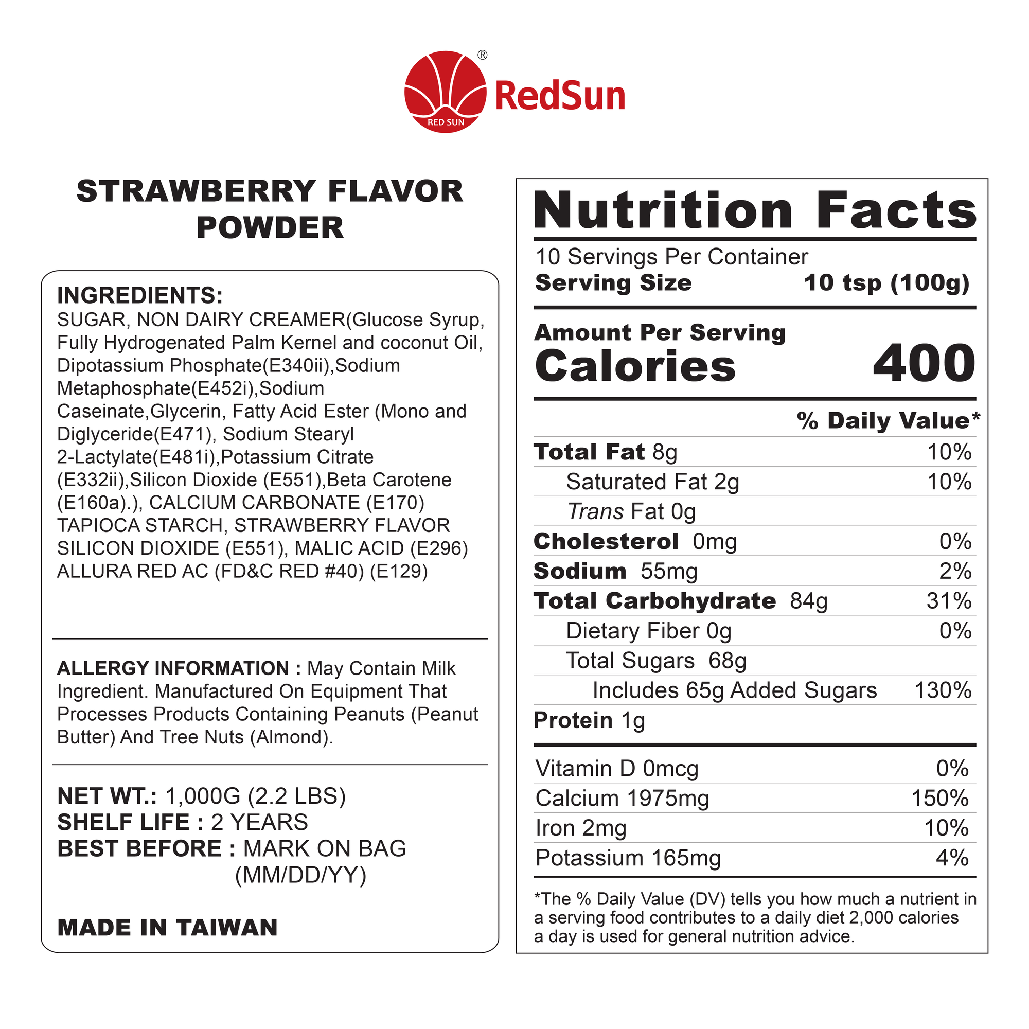 Strawberry Powder 2.2LBS (Bag)