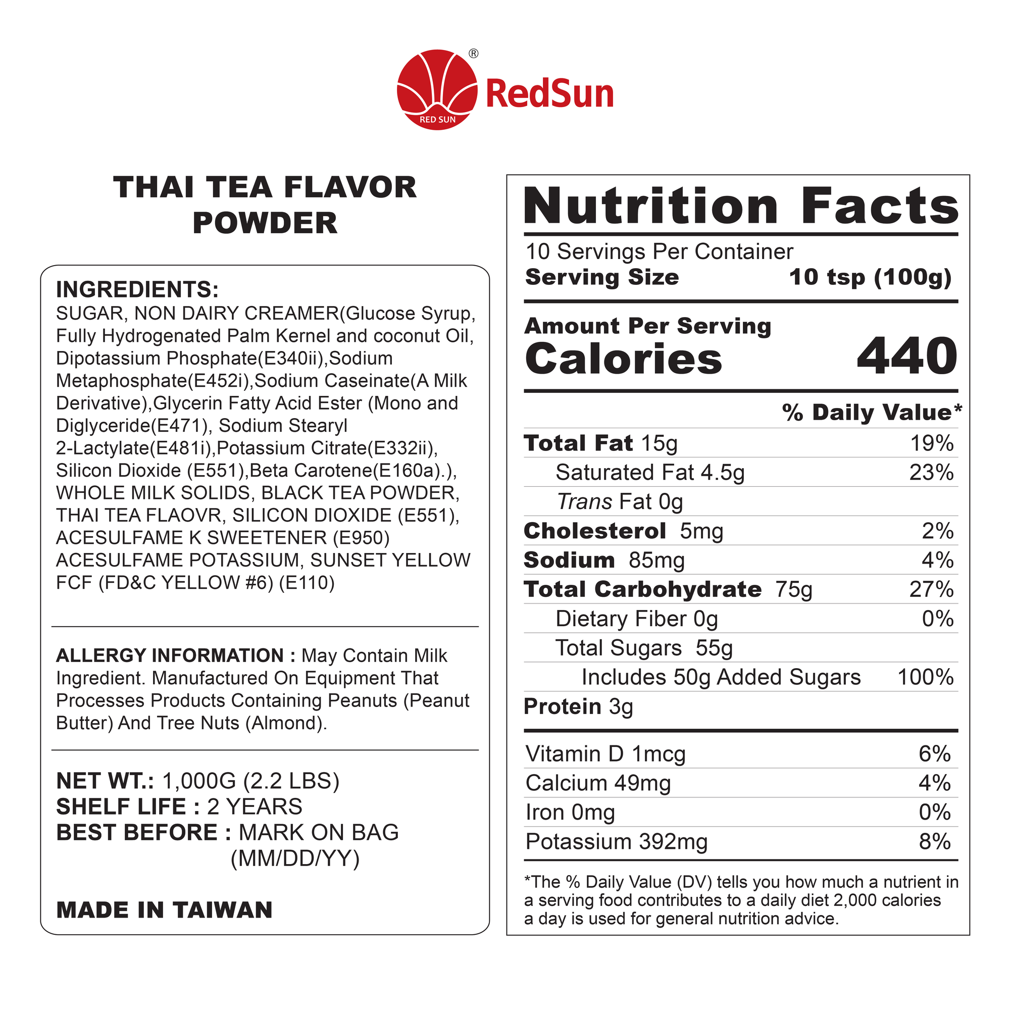 Thai Tea Powder 2.2LBS (Bag)