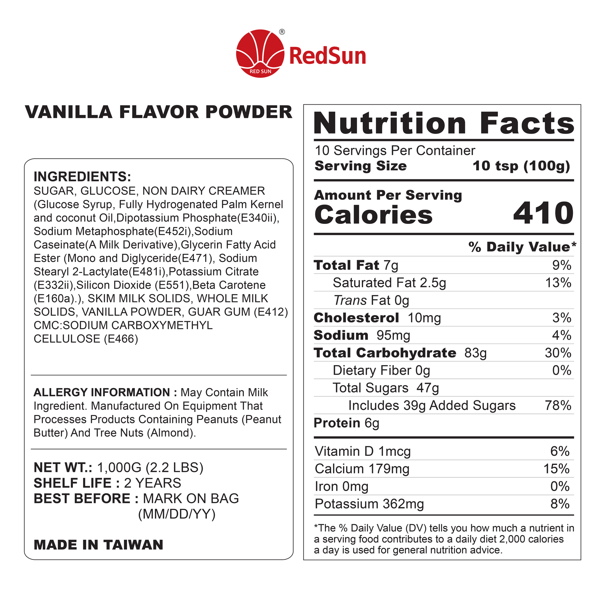 French Vanilla Powder 2.0LBS (Bag)