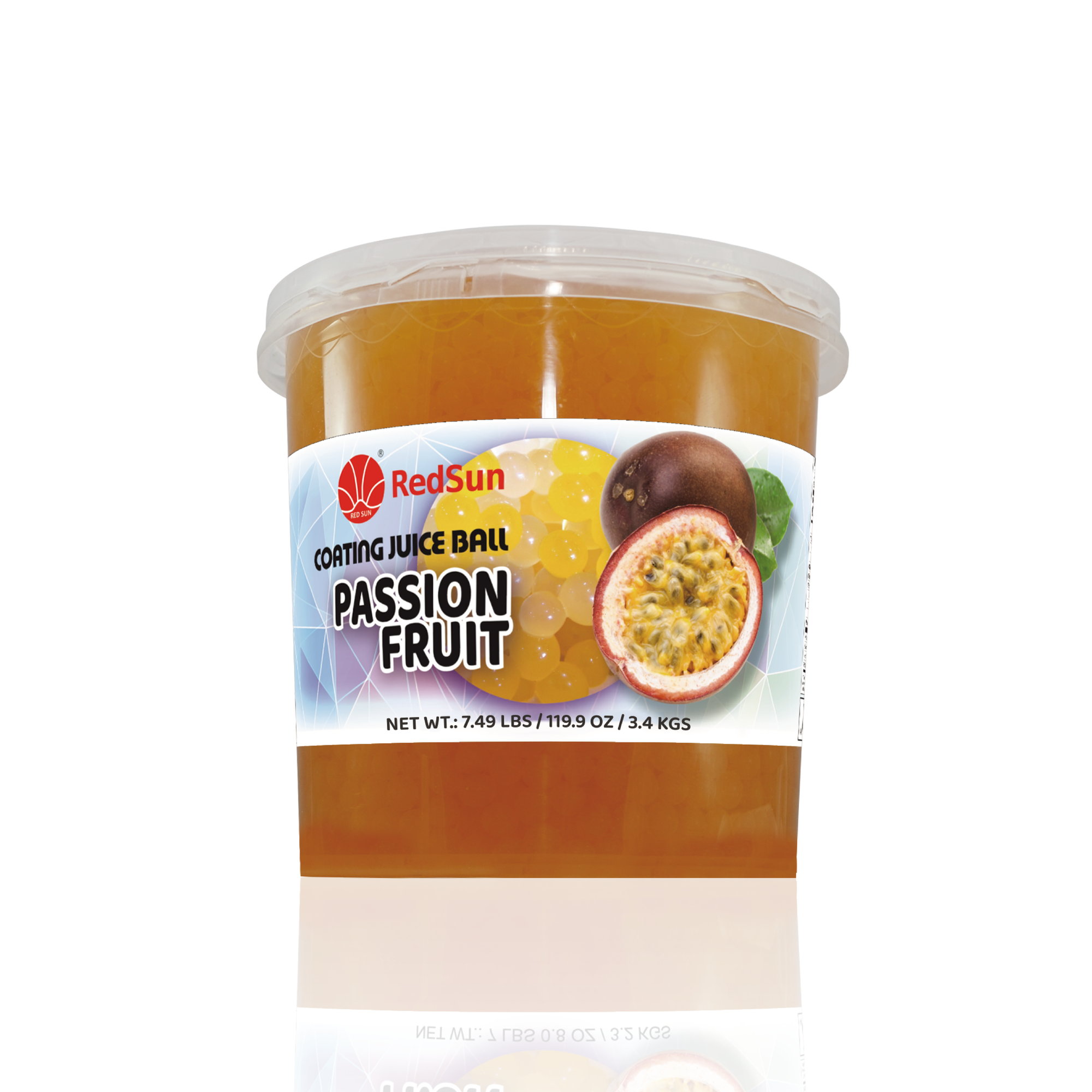 Passion Fruit Popping Boba 3.4 KG (7.50 LBS) (Bottle)