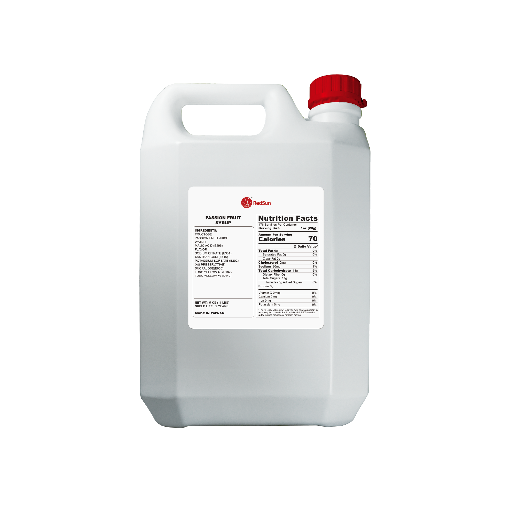 Passion Fruit Syrup 5KG (11LBS) (Bottle)