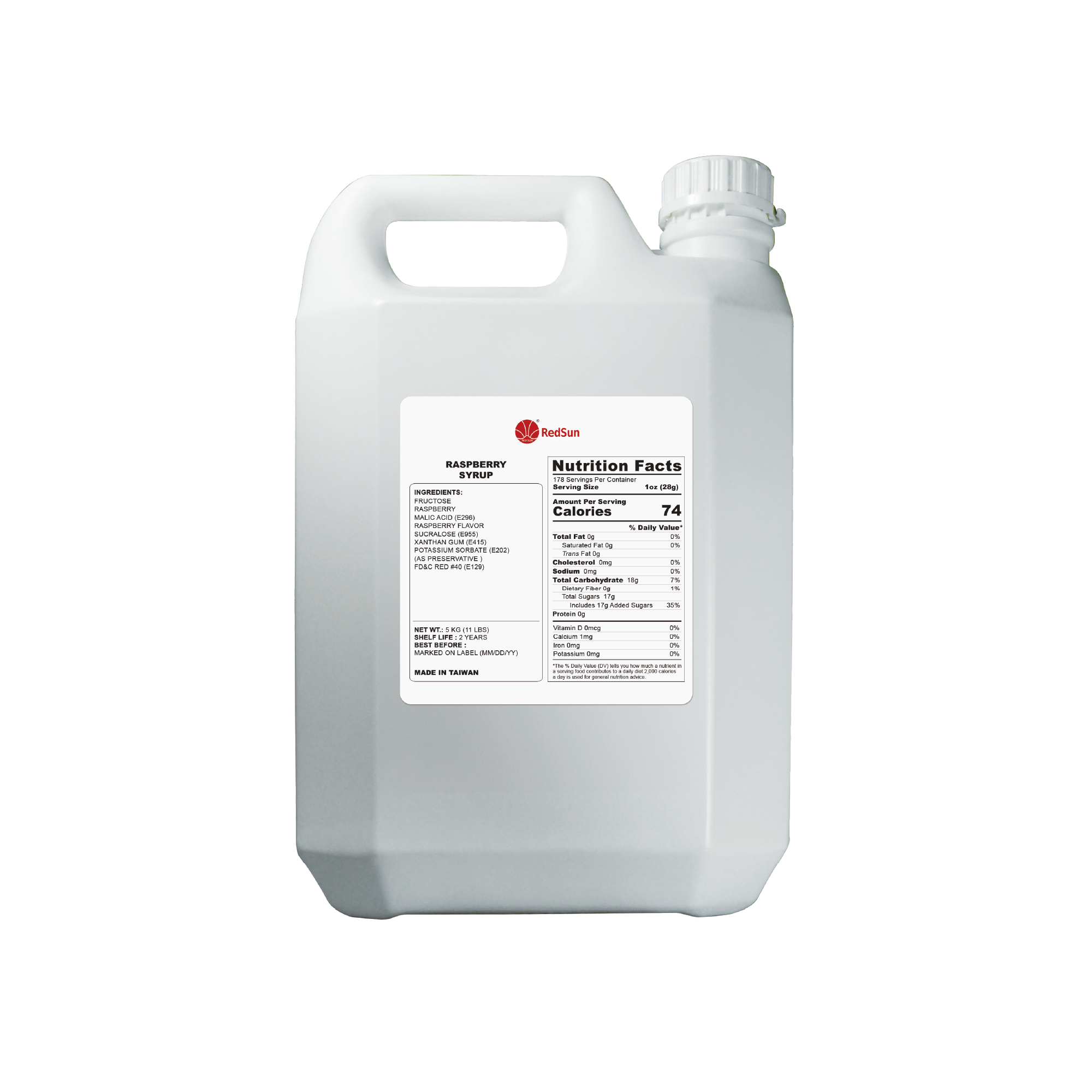 Raspberry Syrup 5KG (11LBS) (Bottle)