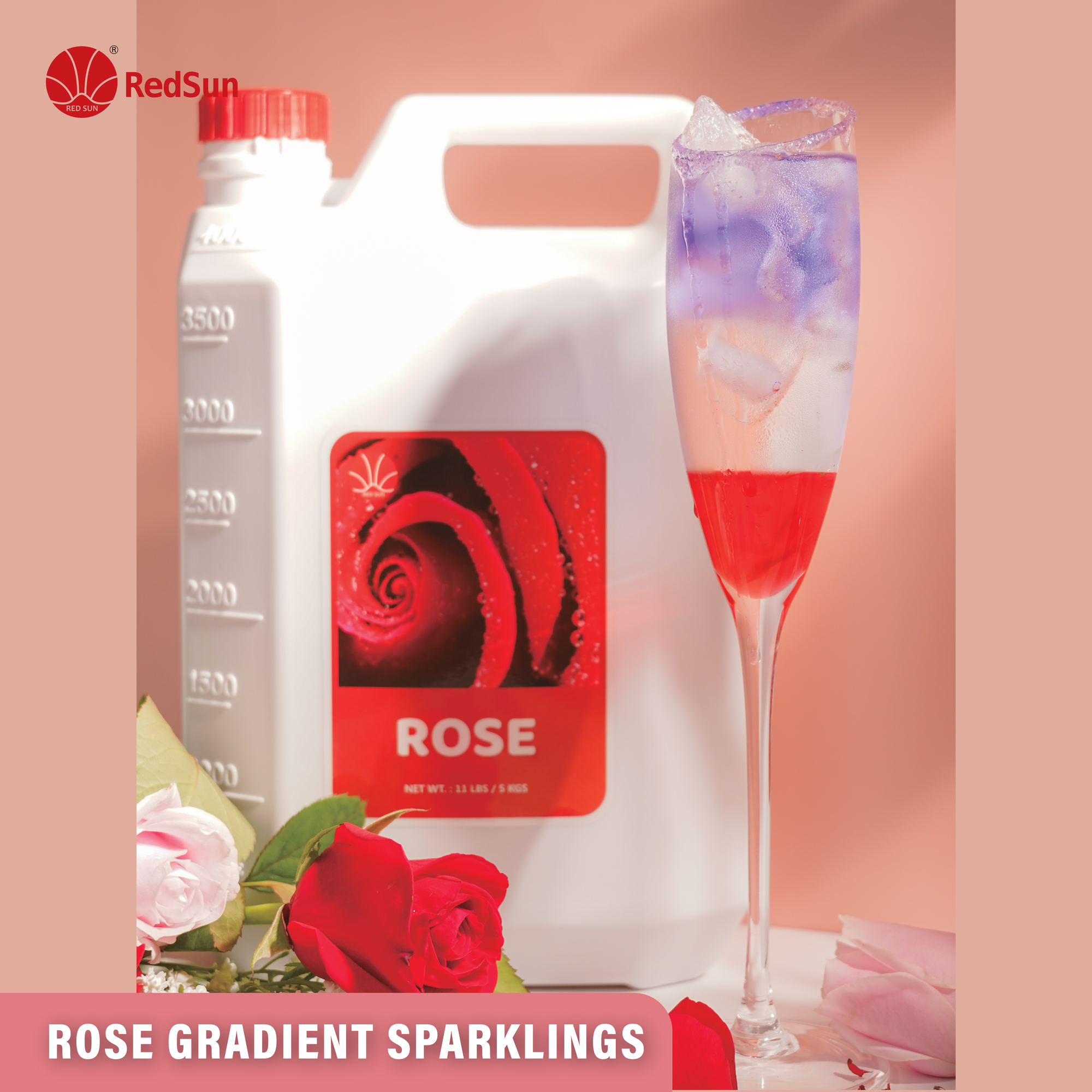 Rose Syrup 5KG (11LBS) (Bottle)