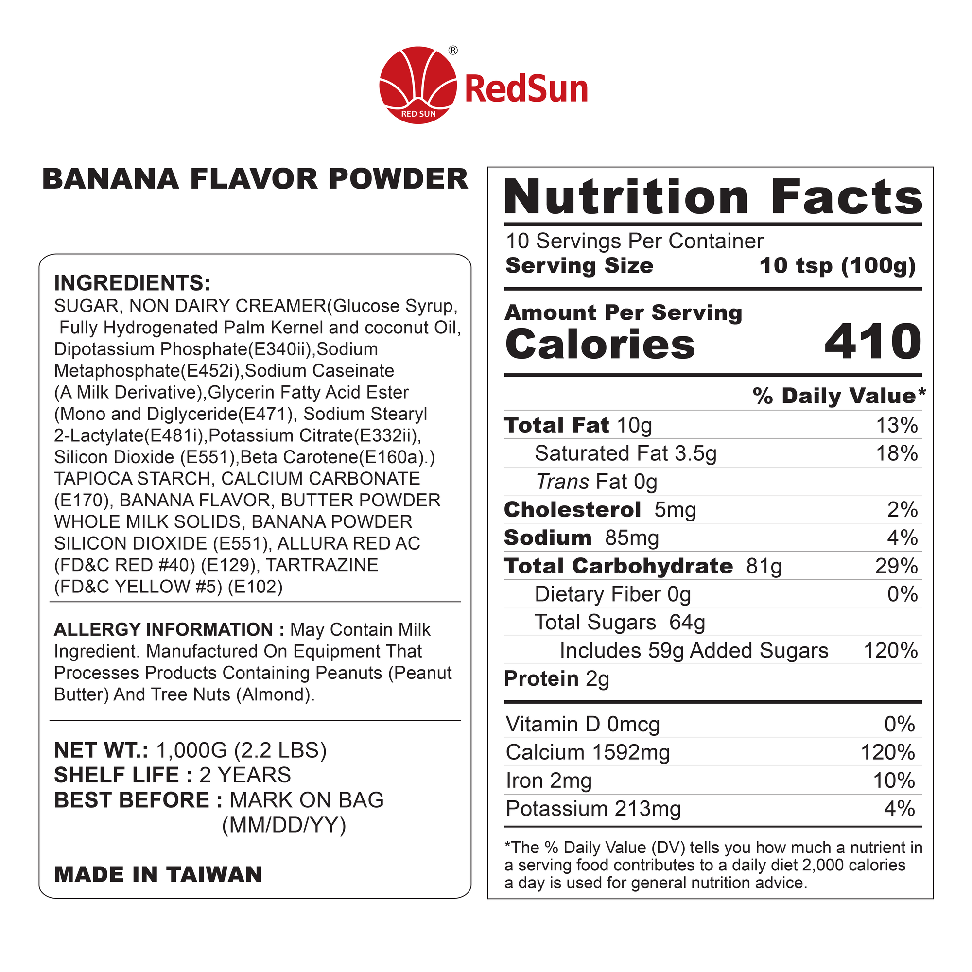 Banana Milk Powder 2.2LBS (Bag)