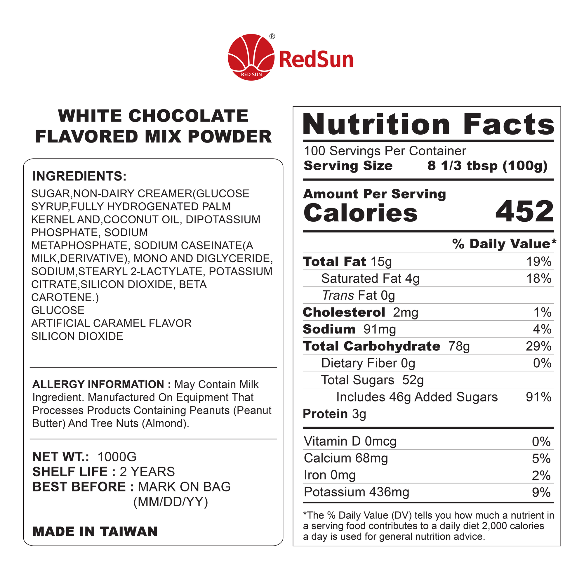 White Chocolate Powder 2.2LBS (Bag)