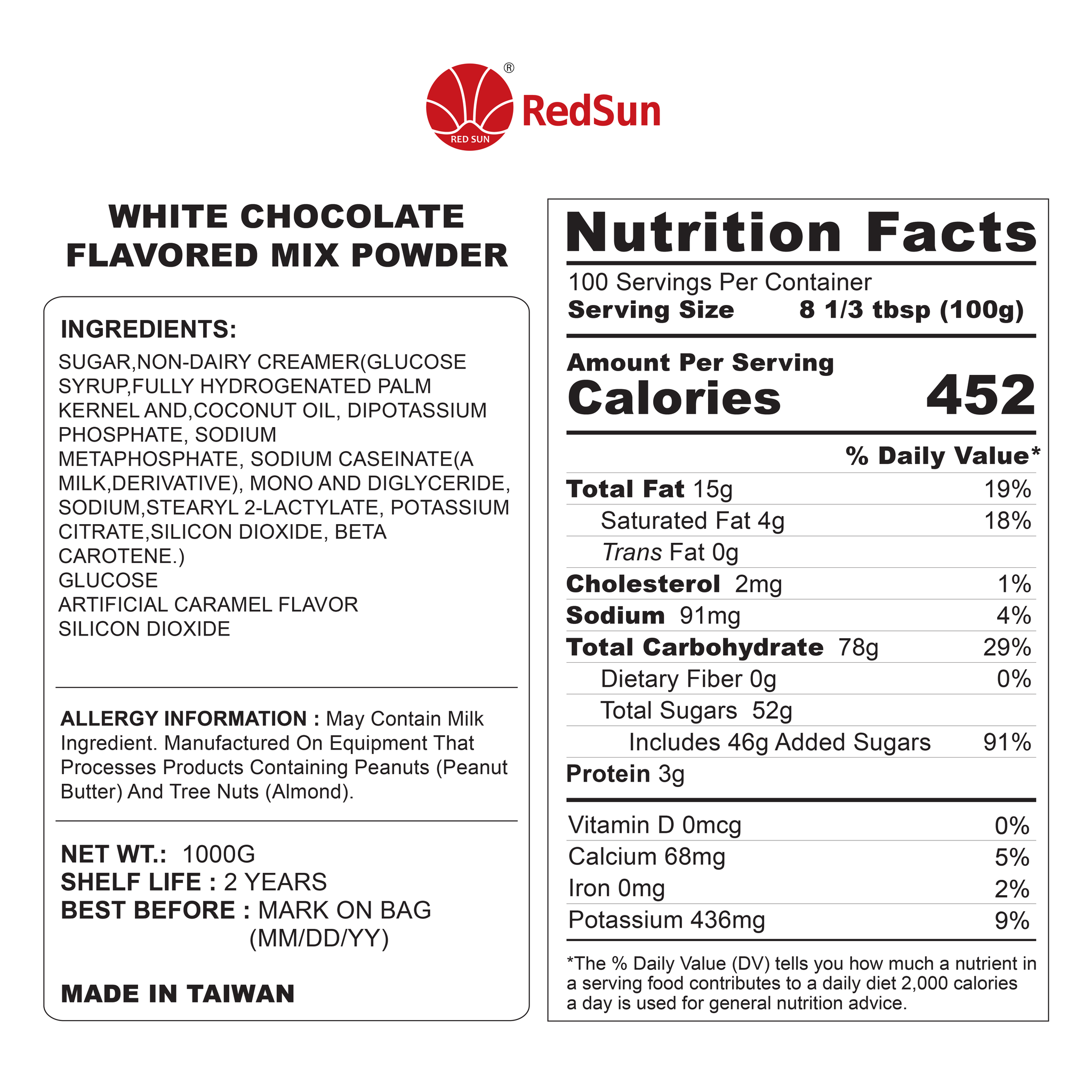 White Chocolate Powder 2.2LBS (Bag)