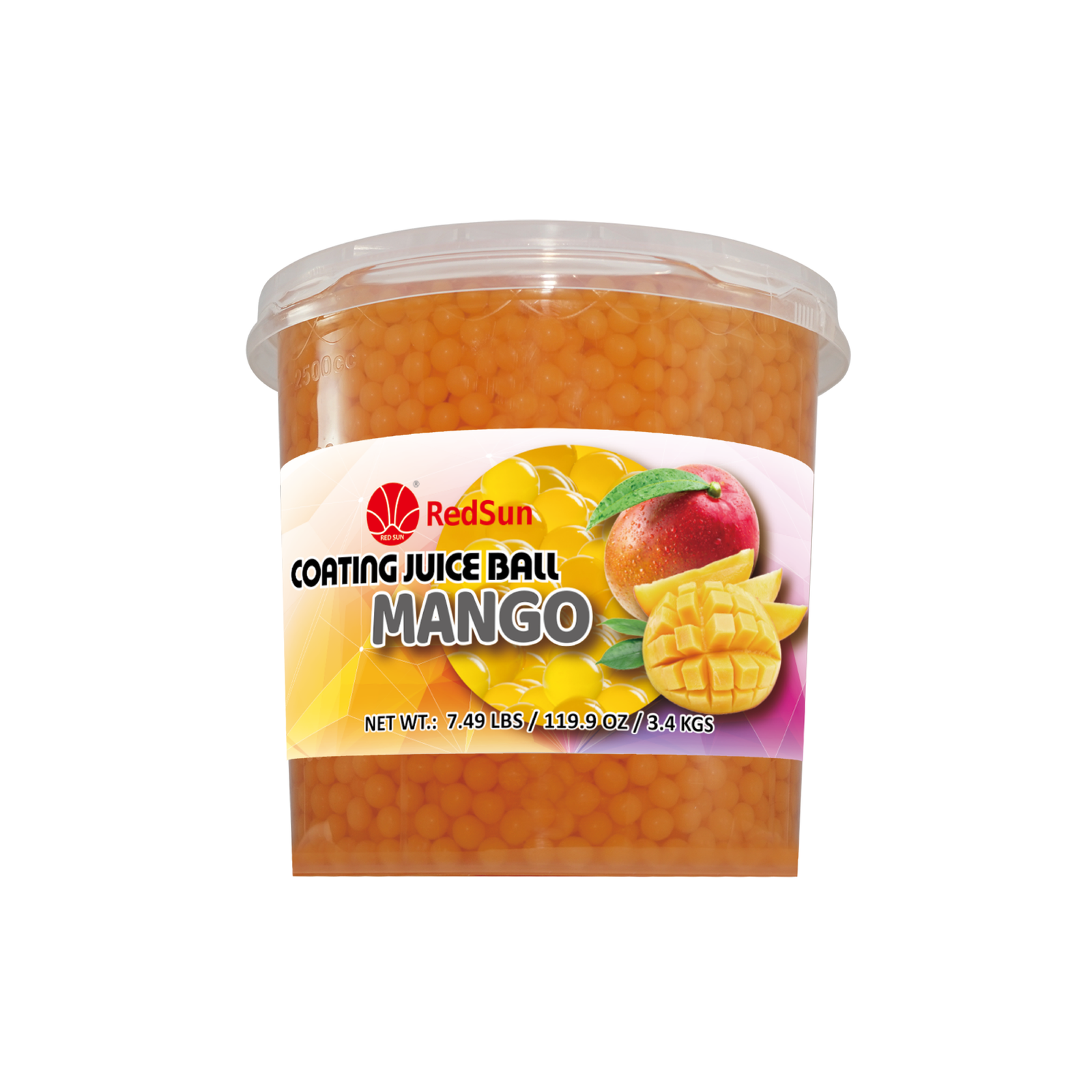 Mango Popping Boba 3.4 KG (7.50 LBS) (Bottle)