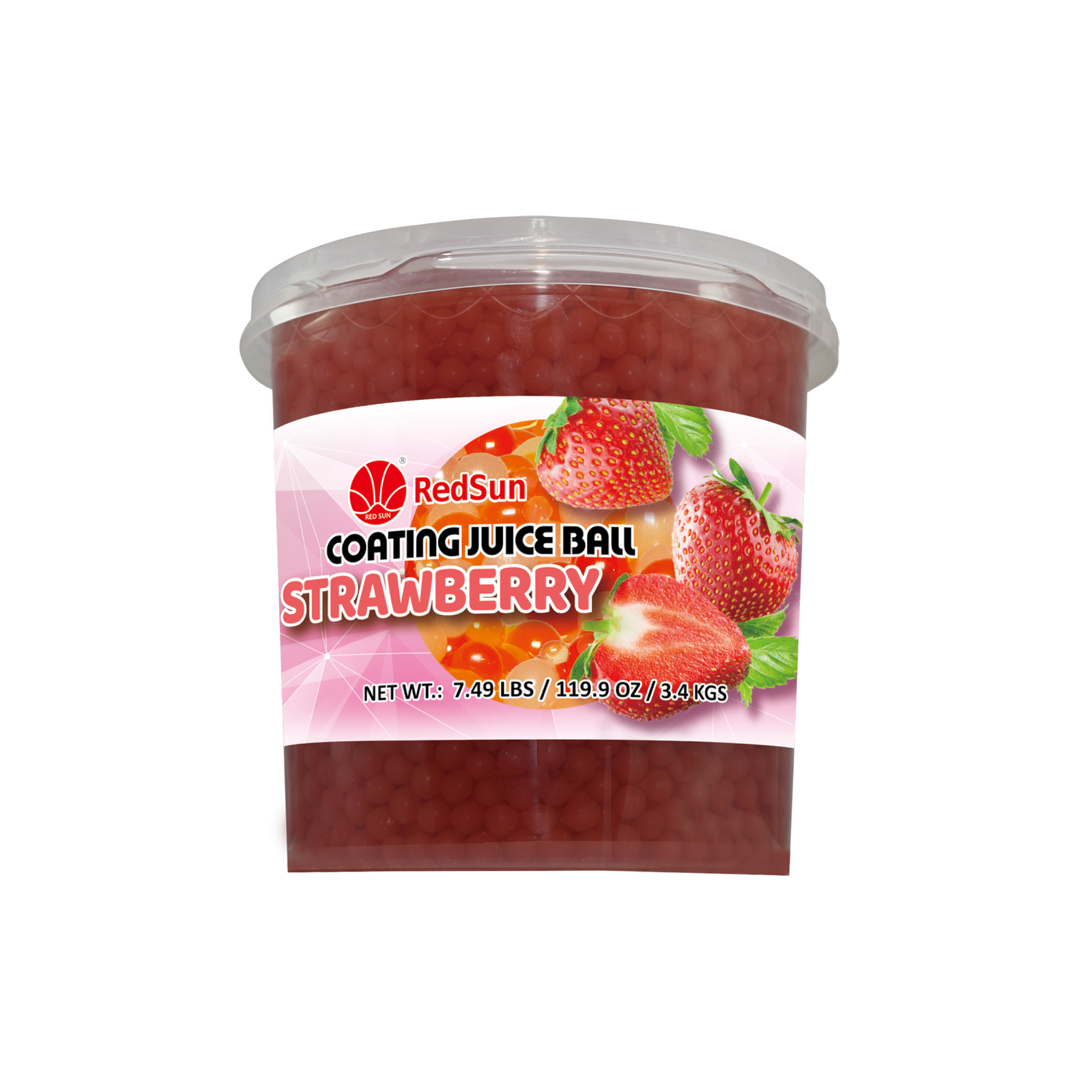 Strawberry Popping Boba 3.4 KG (7.50 LBS) (Bottle)