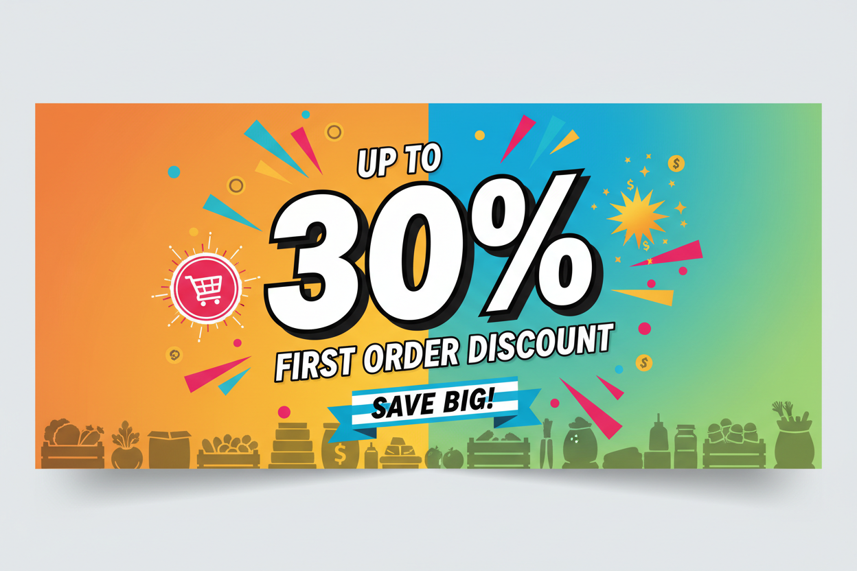 up to 30% first order discount